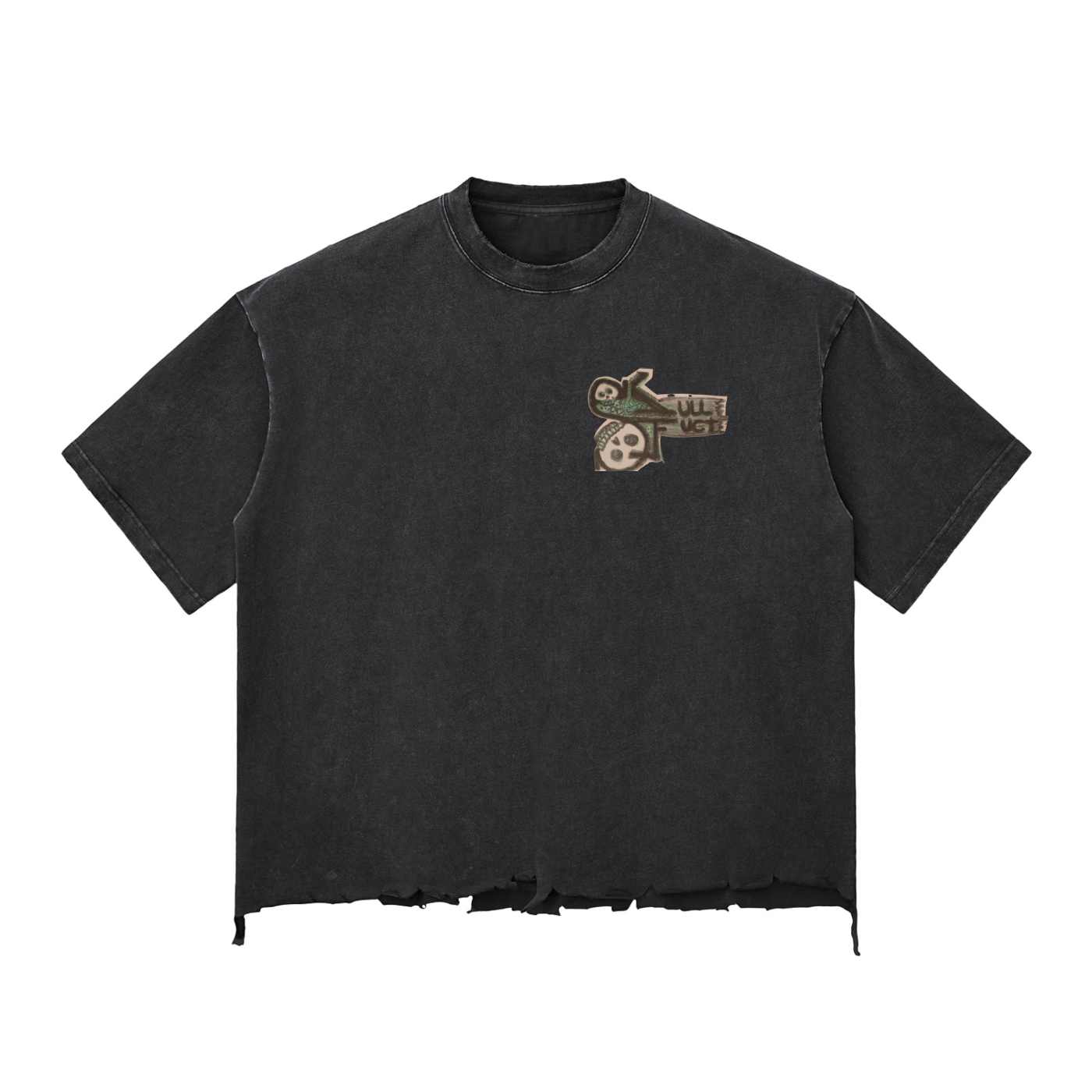 Snow Wash Raw-Hem Boxy T-shirt