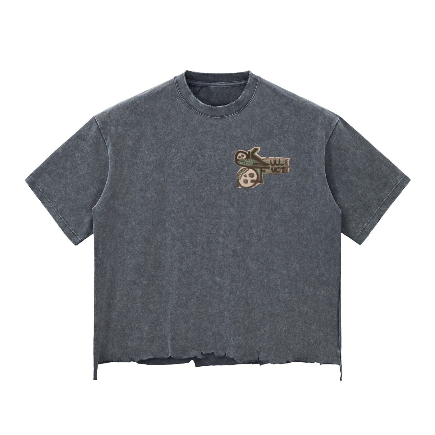 Snow Wash Raw-Hem Boxy T-shirt