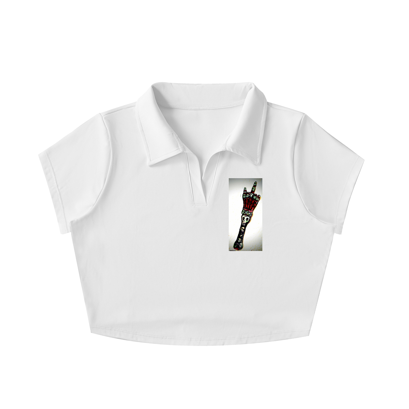 V-Neck Lapel Crop Top