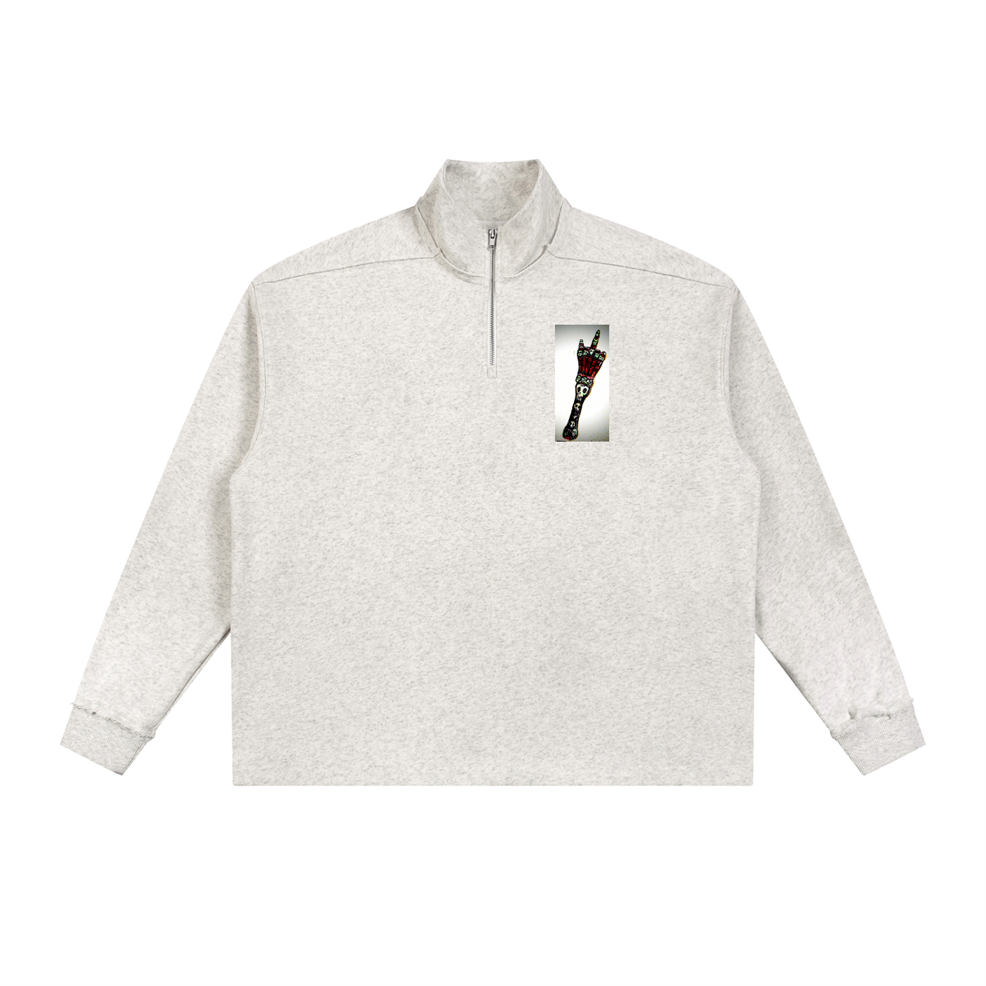 Half-Zip Rolled Edge Fleece Sweatshirt