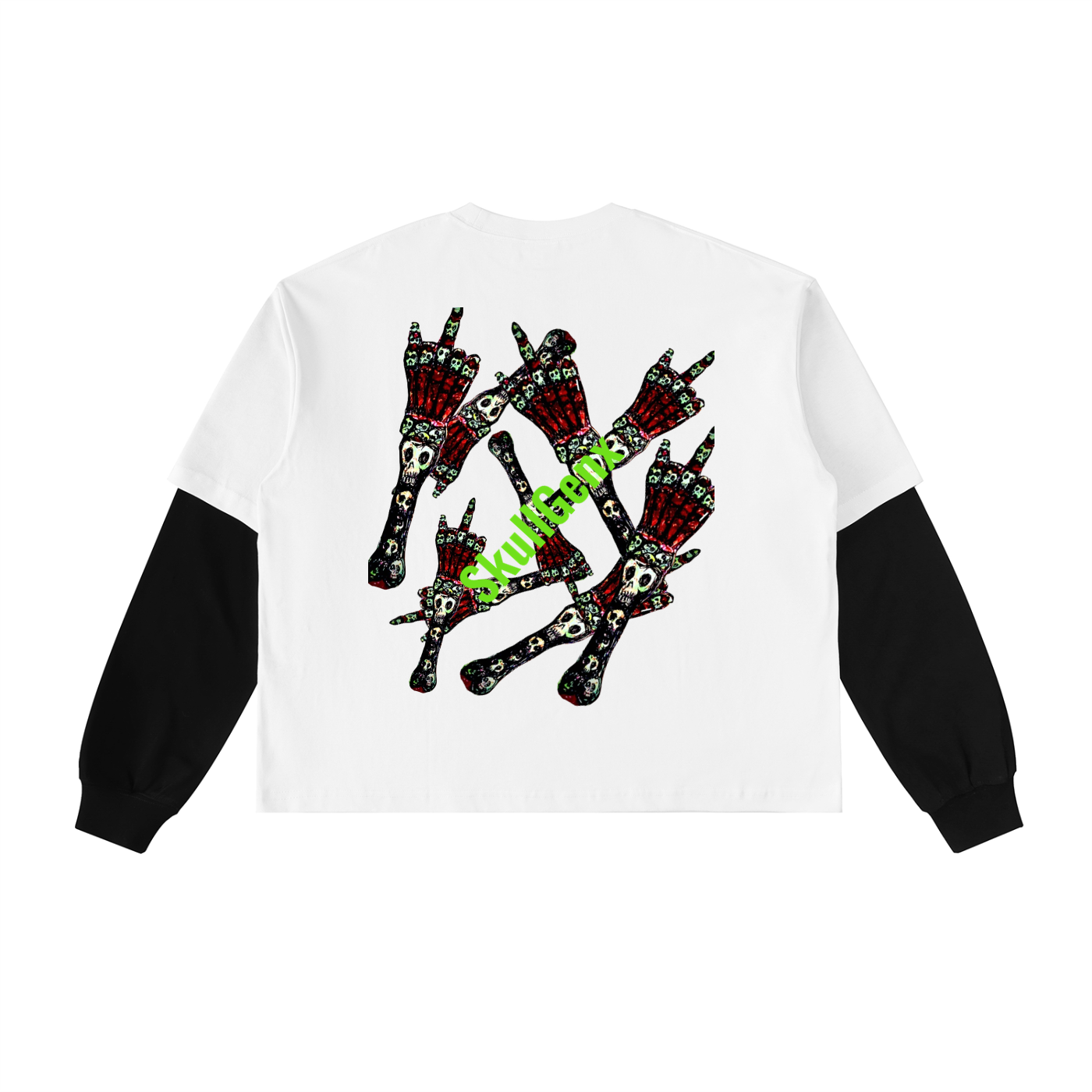 Layered Contrast Sleeve Cotton T-Shirt