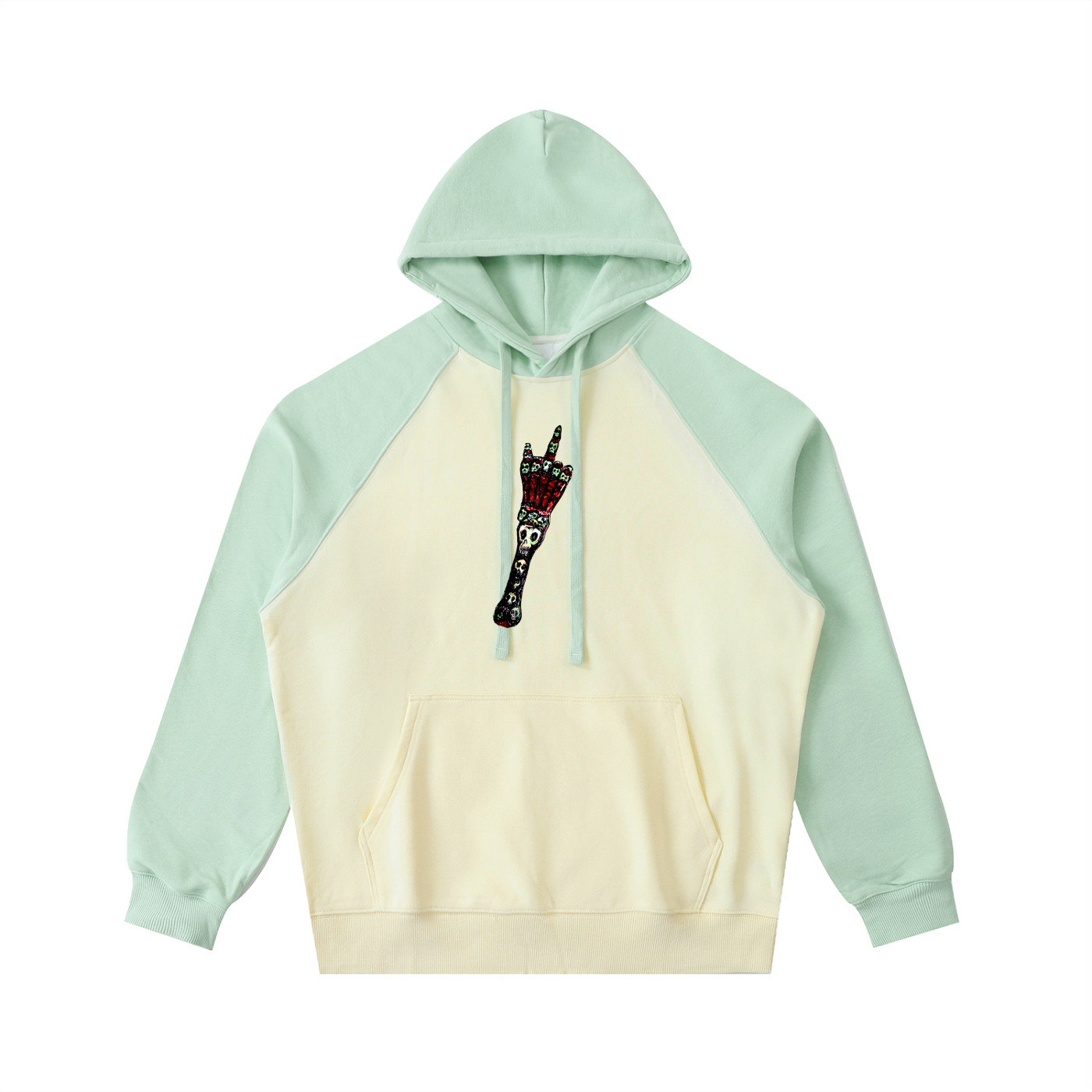 Color-Block Raglan Sleeve Hoodie