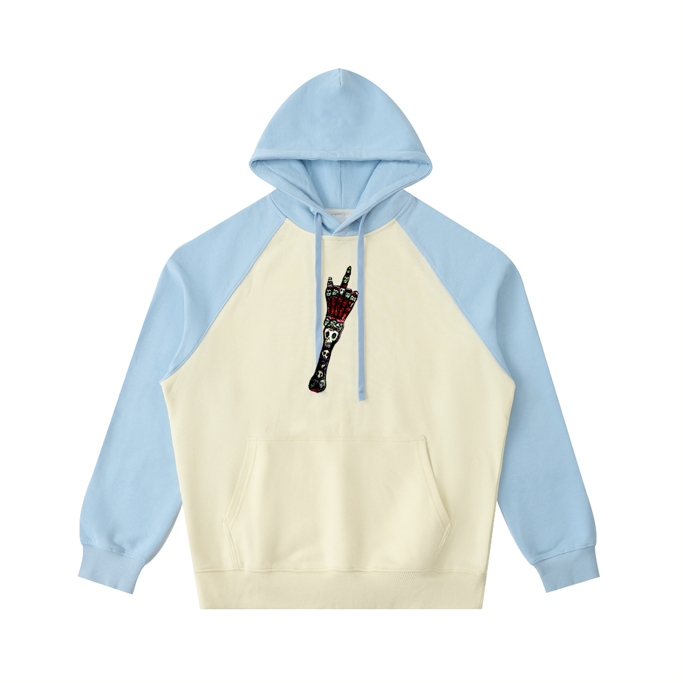 Color-Block Raglan Sleeve Hoodie