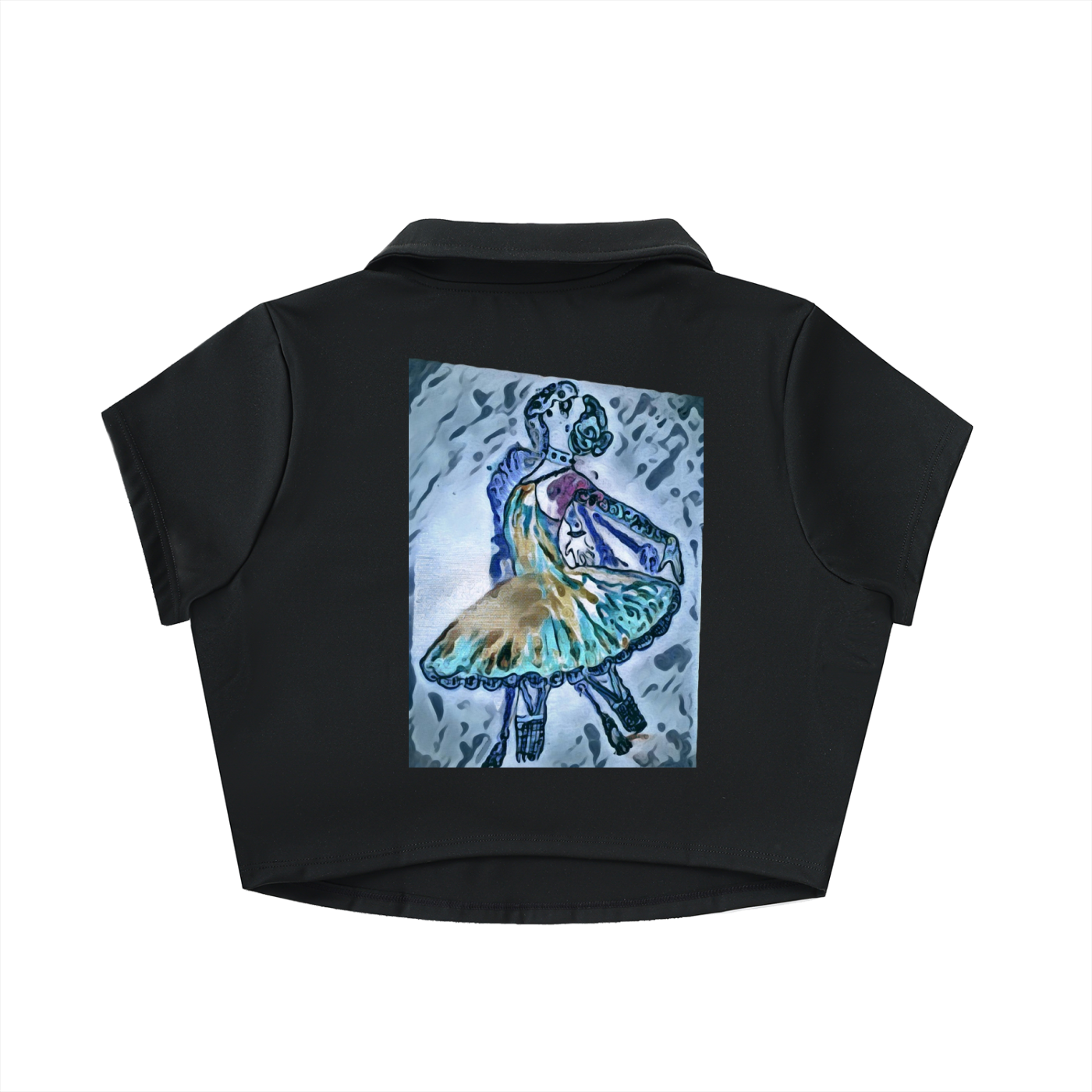 V-Neck Lapel Crop Top