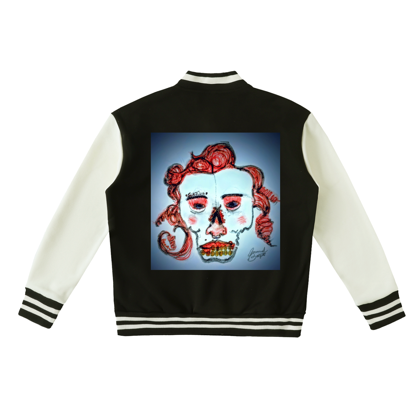Two-Tone Fleeced Varsity Jacket