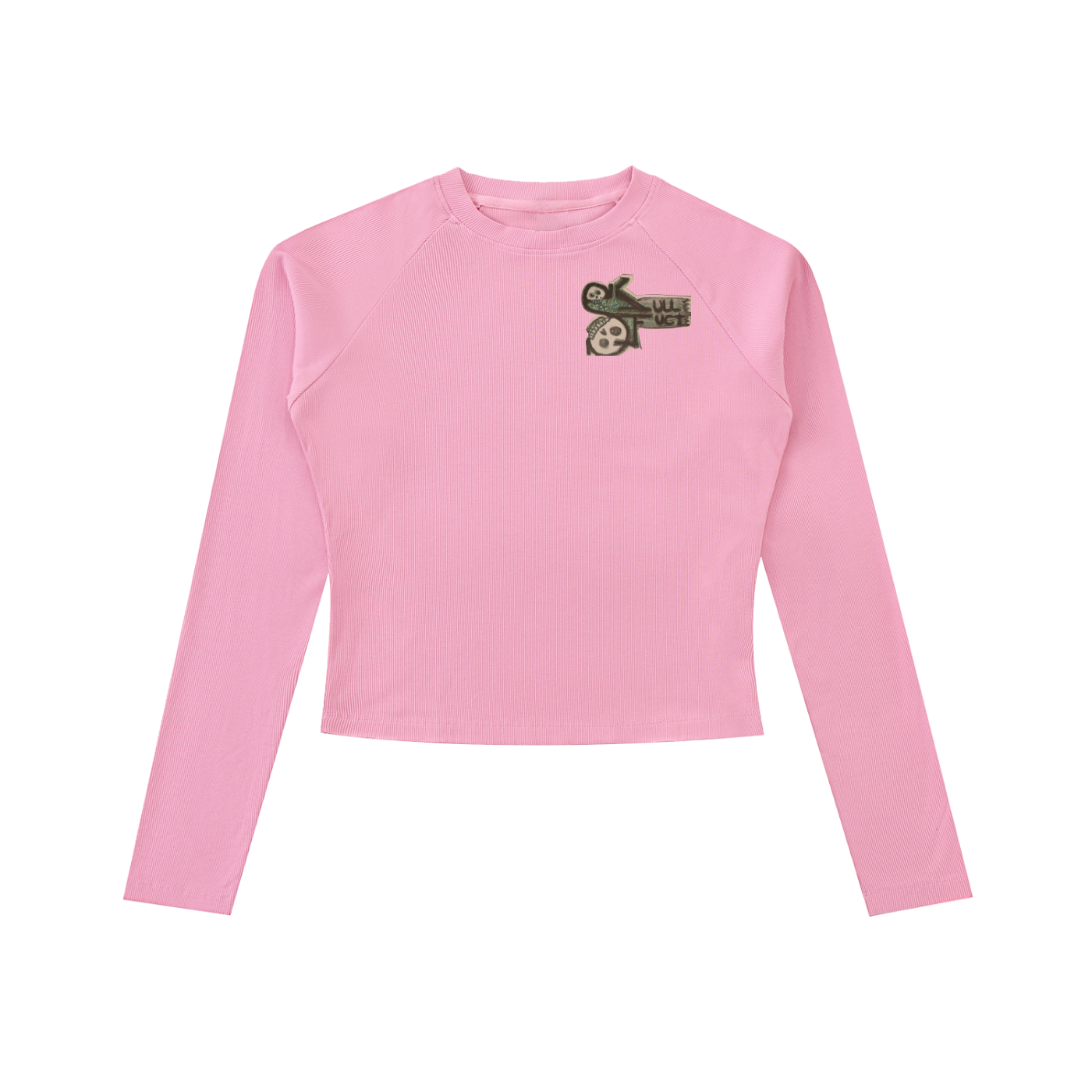 Dyed Washed Raglan Long Sleeve Slim T-Shirt