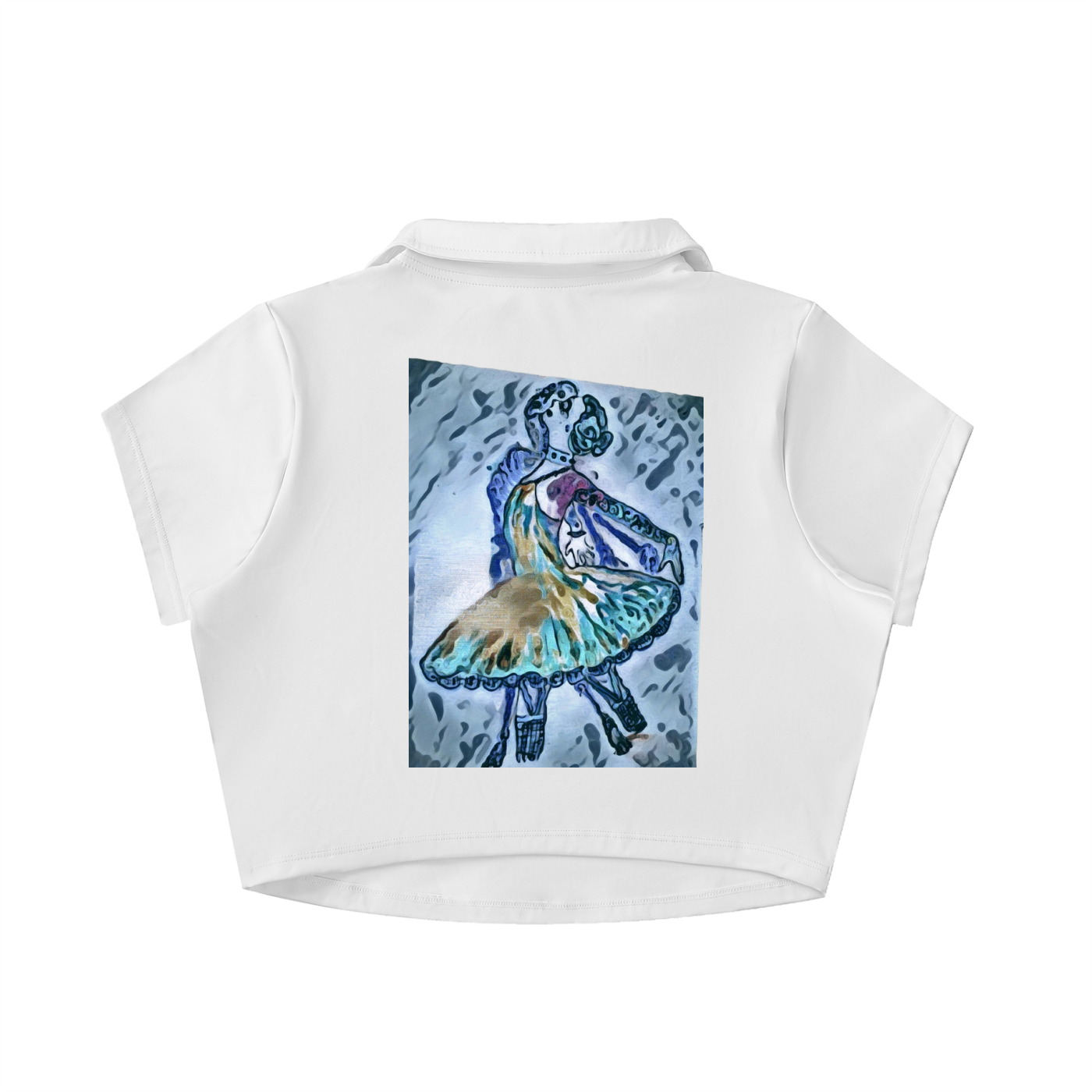 V-Neck Lapel Crop Top