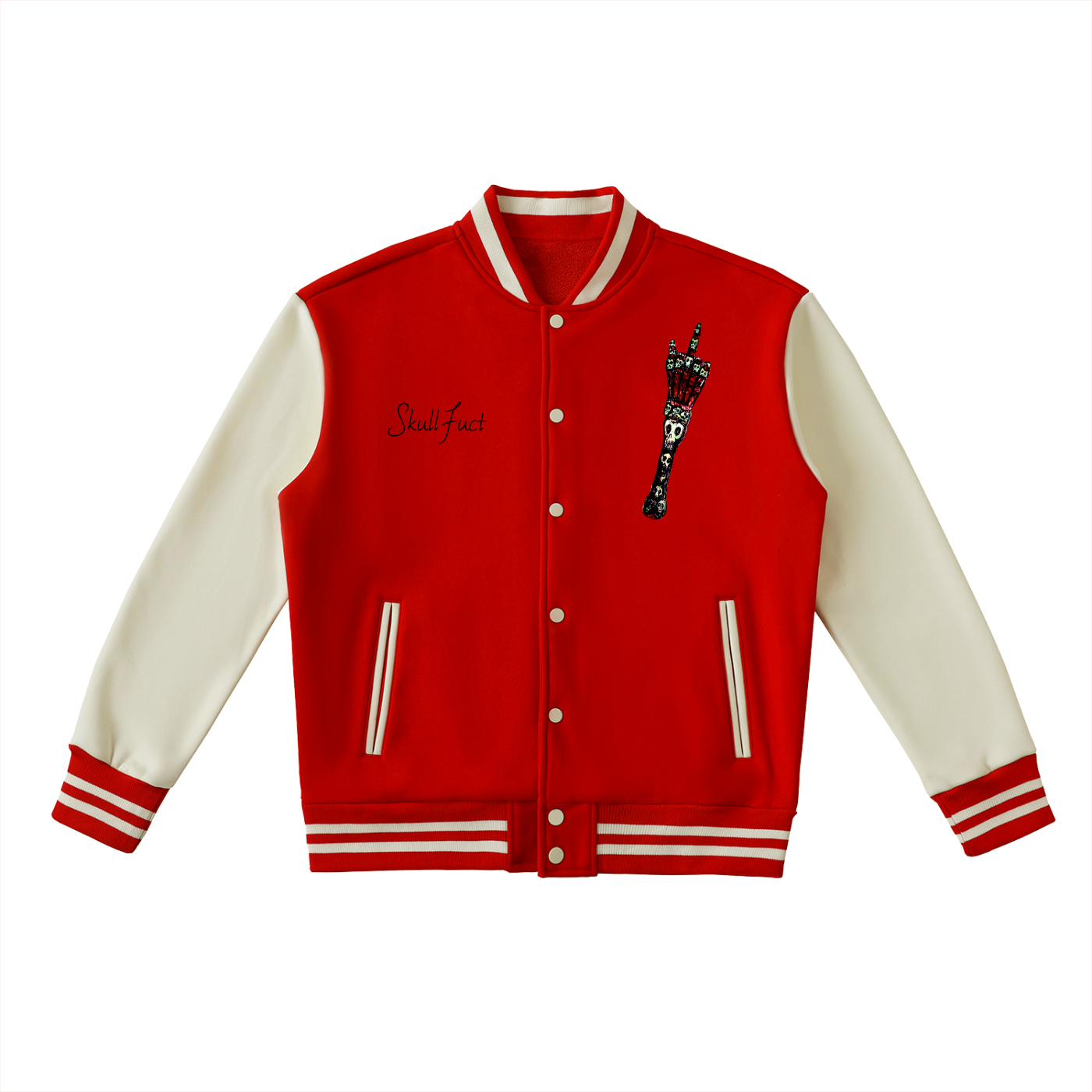 Two-Tone Fleeced Varsity Jacket