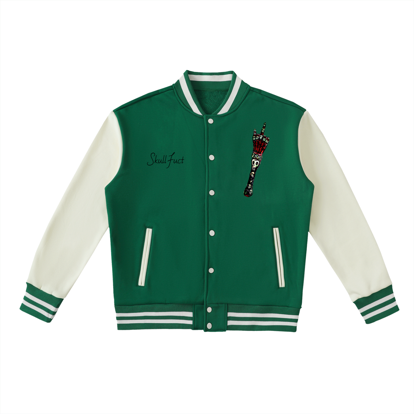 Two-Tone Fleeced Varsity Jacket