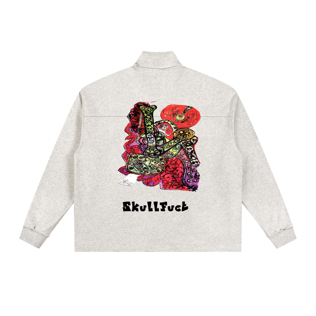 Half-Zip Rolled Edge Fleece Sweatshirt