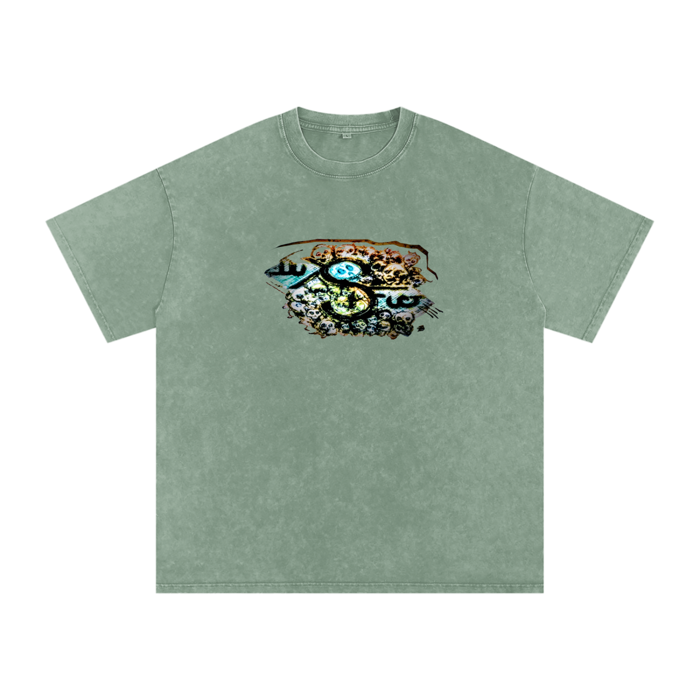 Snow Washed Oversized Cotton T-Shirt