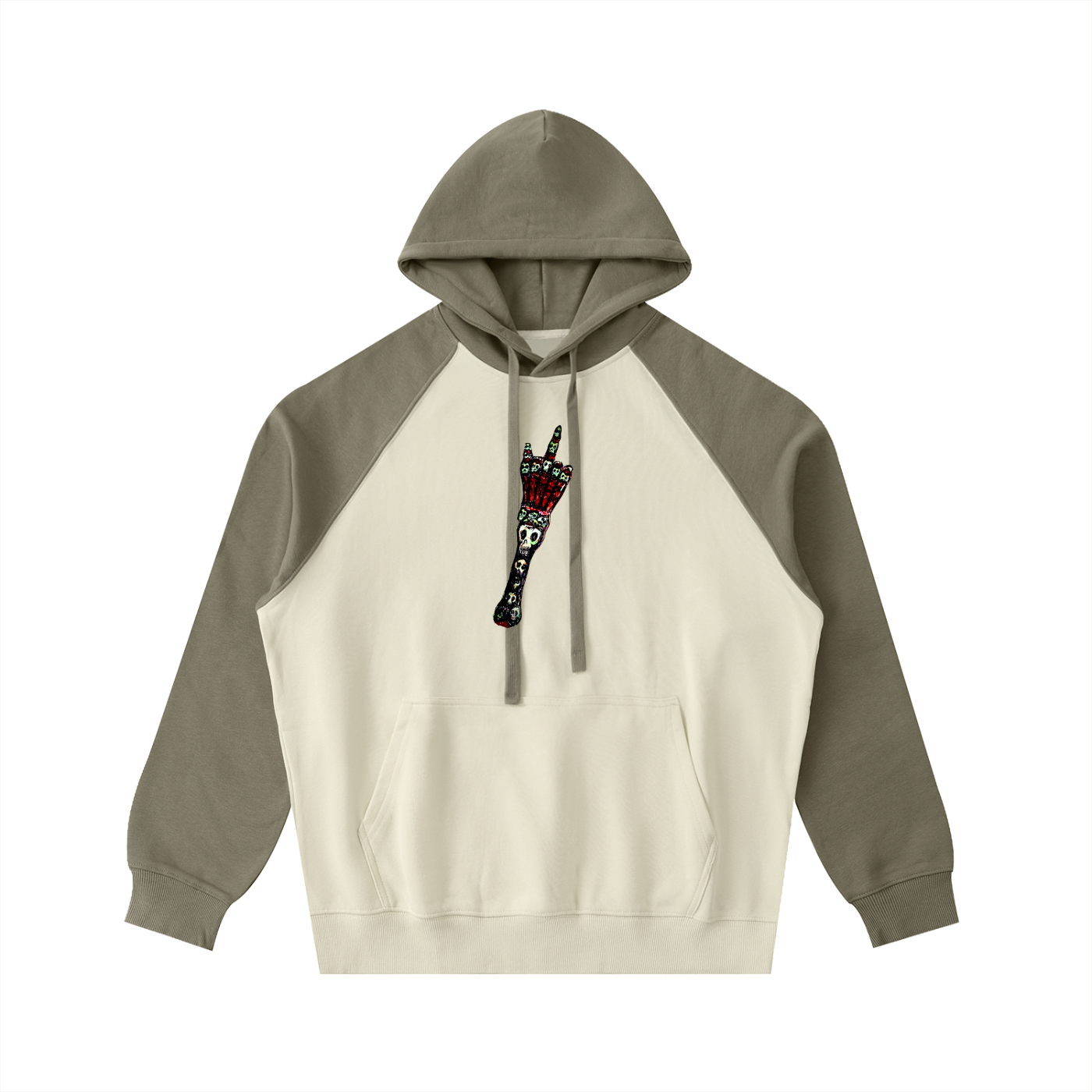 Color-Block Raglan Sleeve Hoodie