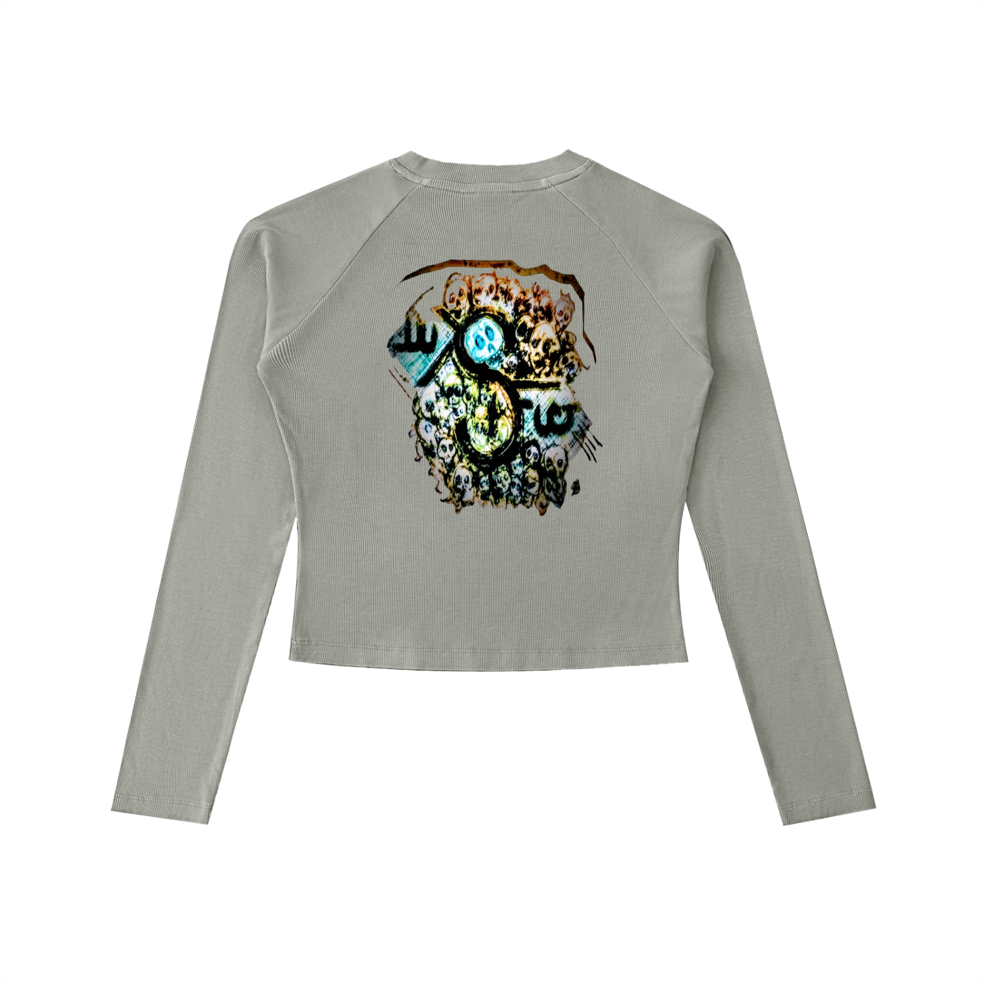 Dyed Washed Raglan Long Sleeve Slim T-Shirt