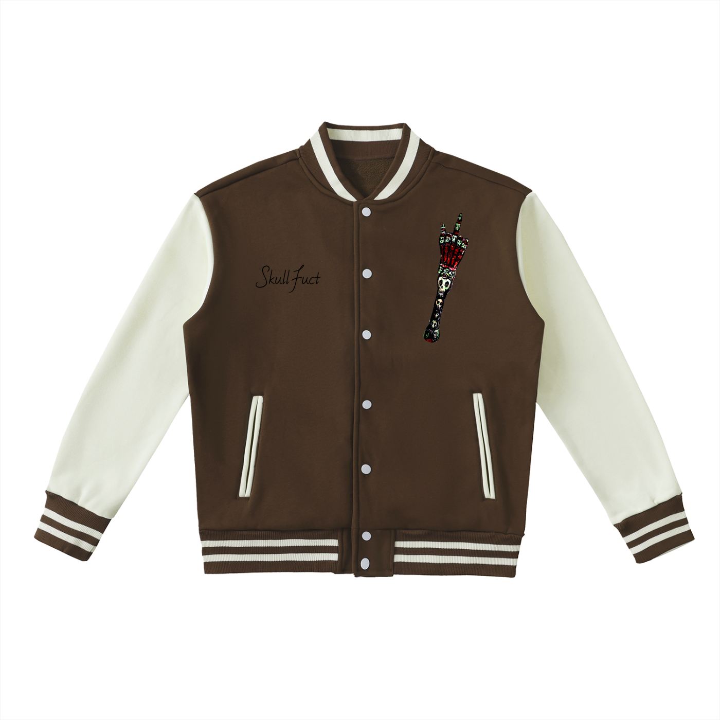 Two-Tone Fleeced Varsity Jacket