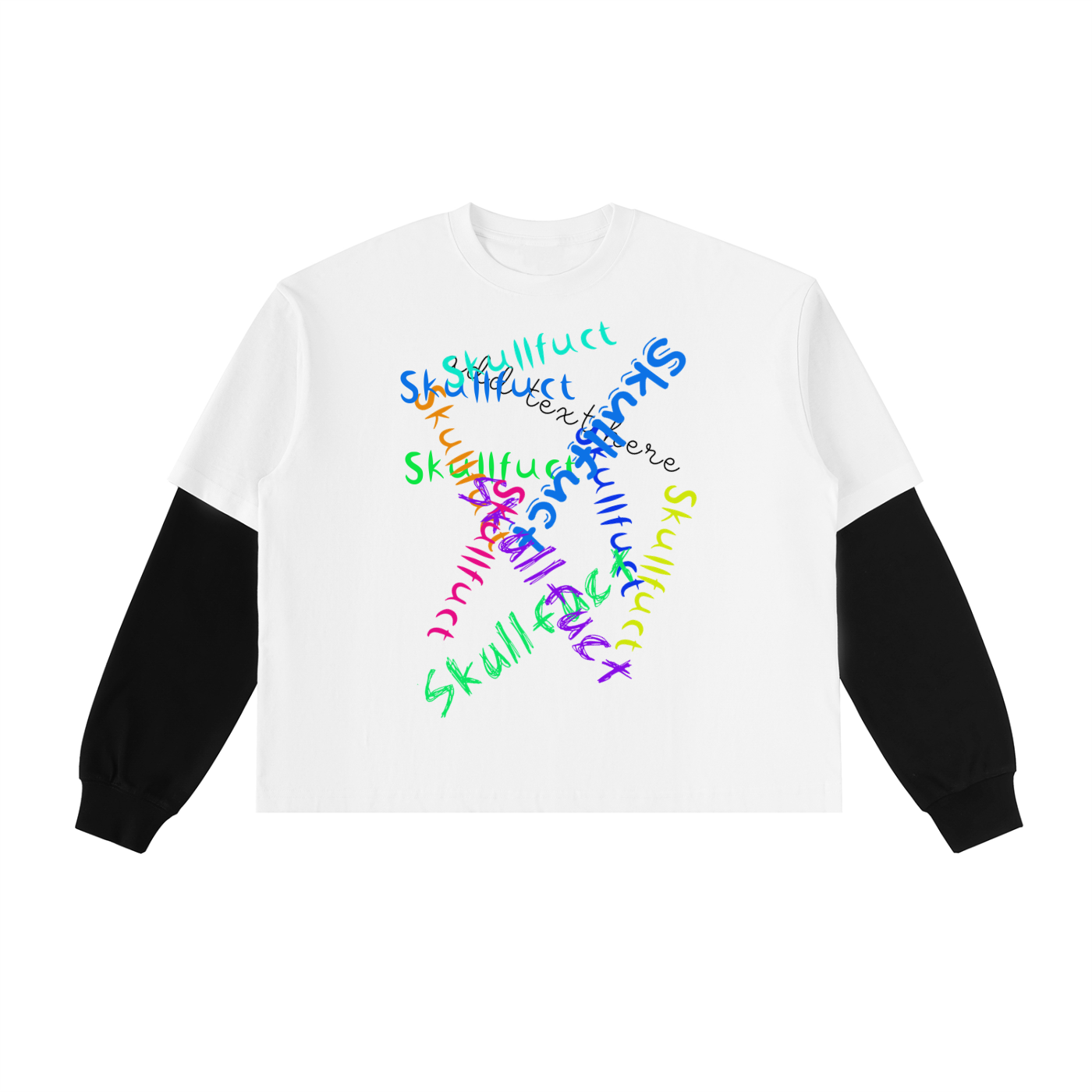 Layered Contrast Sleeve Cotton T-Shirt