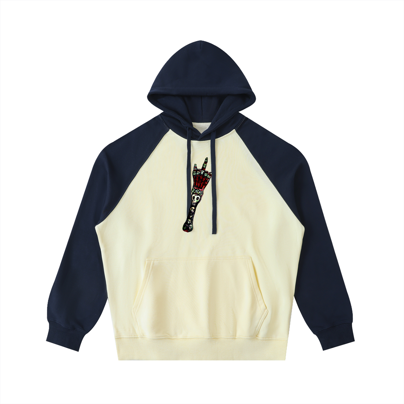 Color-Block Raglan Sleeve Hoodie