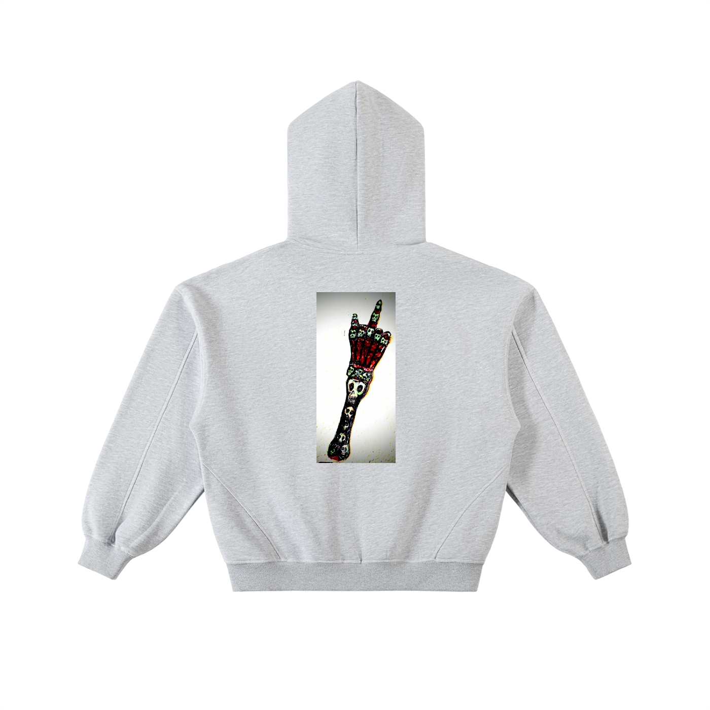 Contrast-Stitched Boxy Fleece Zip Hoodie